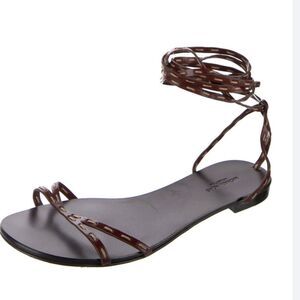 KORS Michael Kors Brown Leather Lace up Sandals NEW